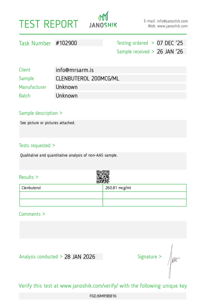 MR SARM HPLC Test Results 10 mr sarm australia clen 1